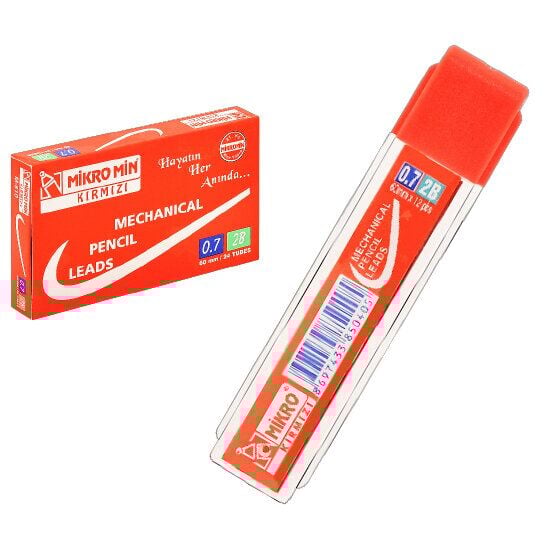 Mikro M-610 60mm Kurşun Kalem Ucu Kırmızı 0.7mm Rmk