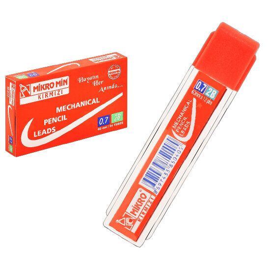 Mikro M-610 60mm Kurşun Kalem Ucu Kırmızı 0.7mm Rmk