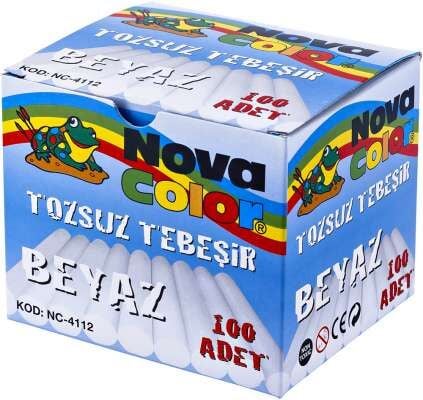Nova Color Tozsuz Tebeşir 100'lü Beyaz Nc-4112