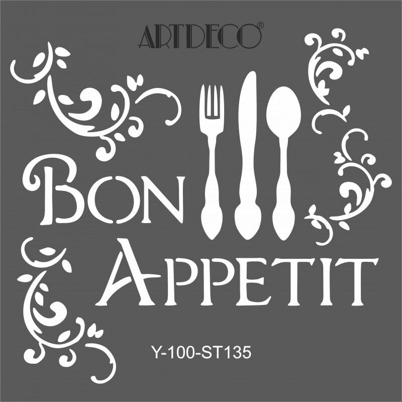 Artdeco Stencil 30x30cm Afiyet Olsun 135 Lv-y-100-st135