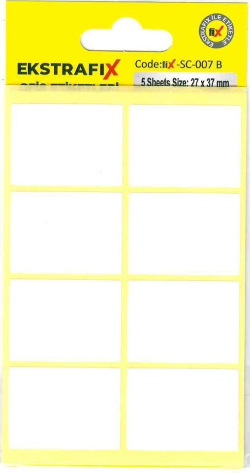 Ekstrafix Ofis Etiketi 10'lu Beyaz 27x37 Mm ( Sc-007 B )