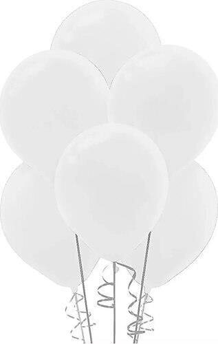 Nedi Balon Düz Renk Beyaz 100 Lü İç Mekan
