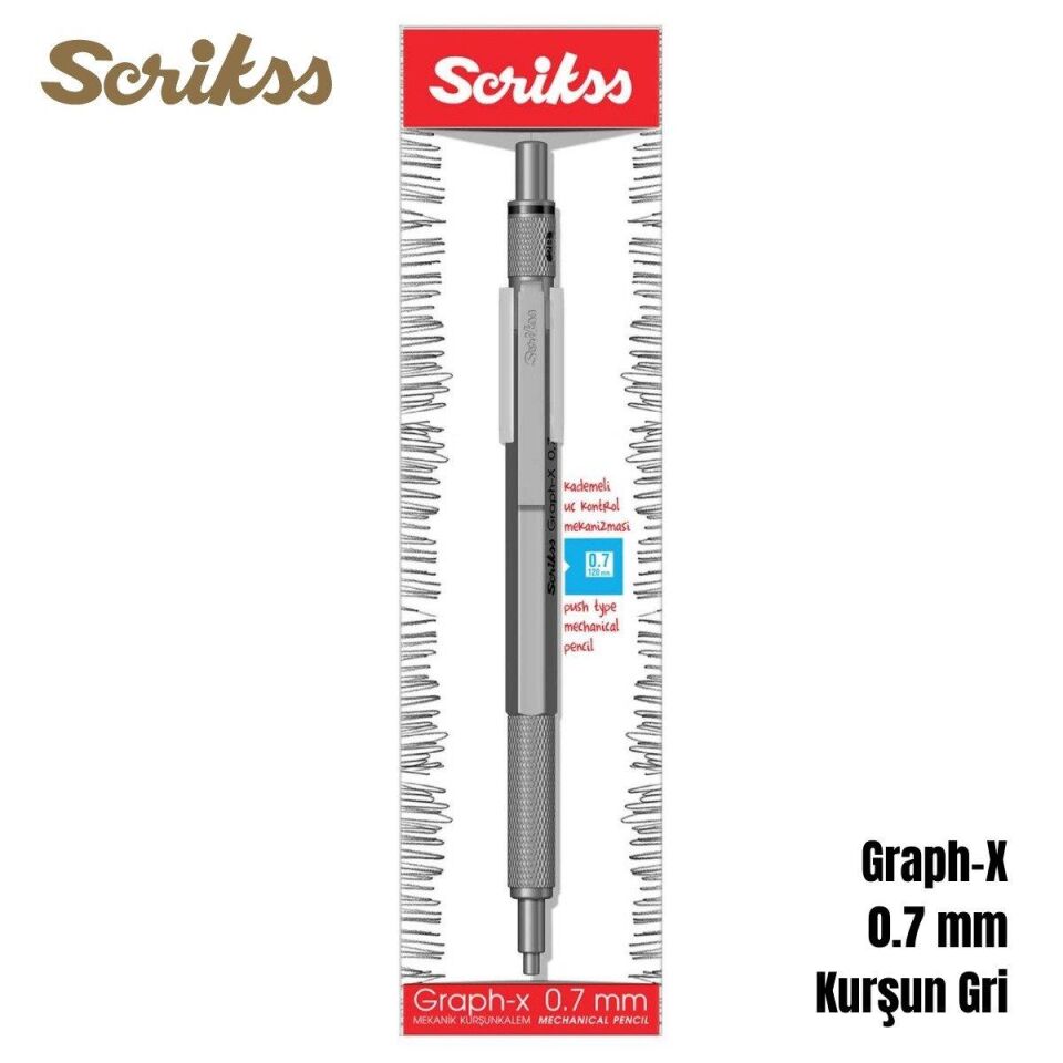 Scrikss Office Versatil Kalem Graph-x 0,7 Mm Kurşun Gri T00stcc7grx12a