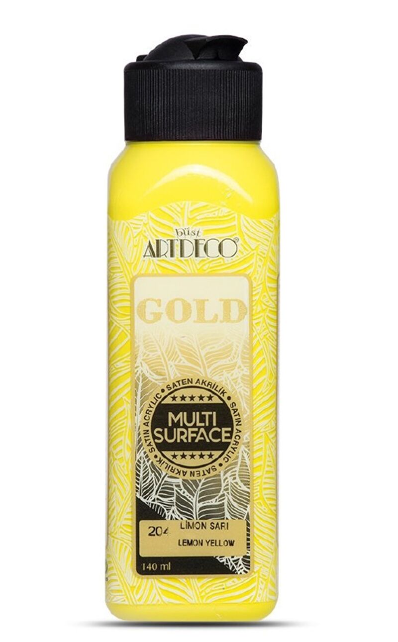 Artdeco Gold Multi-surface Akrilik Boya 140ml Limon Sarı 204 Lv-y-g70r-204