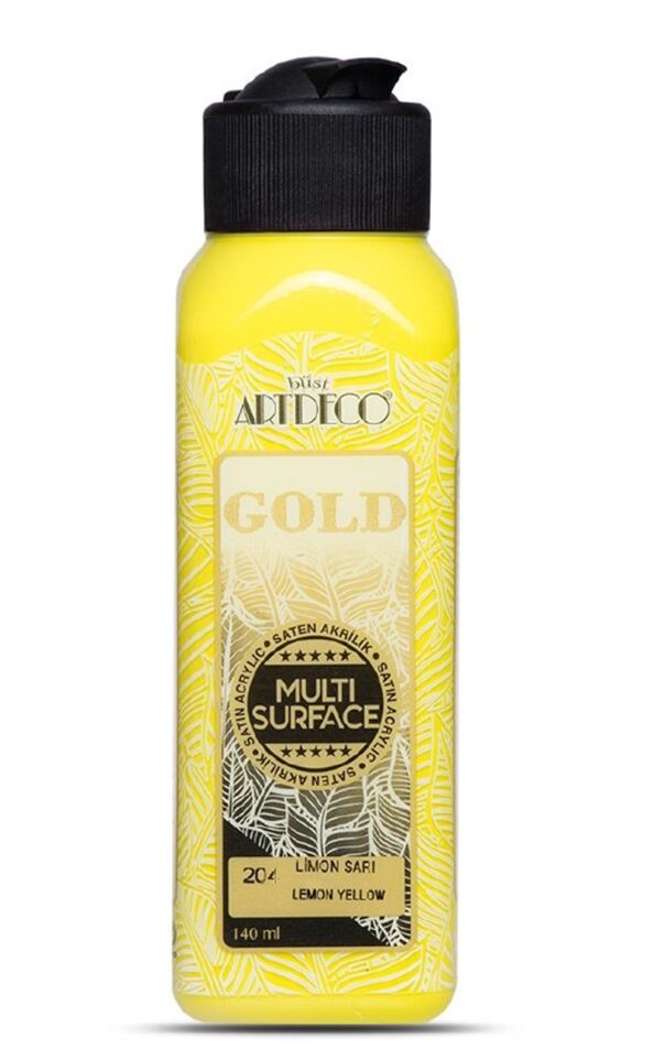 Artdeco Gold Multi-surface Akrilik Boya 140ml Limon Sarı 204 Lv-y-g70r-204
