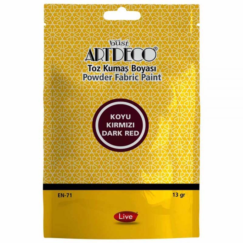 Artdeco Toz Kumaş Boyası 13gr Koyu Kırmızı 1107 Lv-y-010t-1107