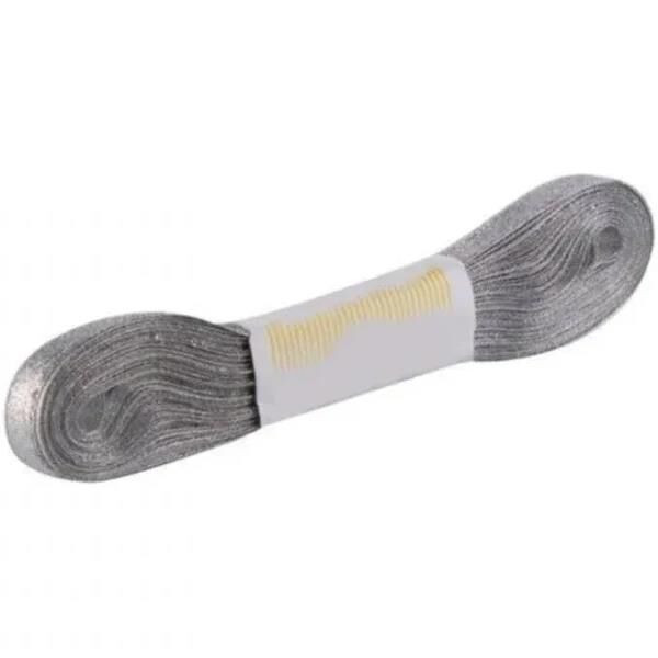 Boncuk Saten Kurdele 1 Cm 10 Mt Gümüş Altın 600392