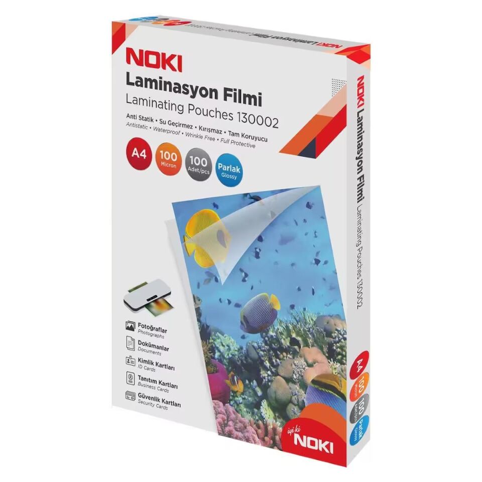 Noki Laminasyon Filmi A4 100 Mic. 100'lü Parlak 130002