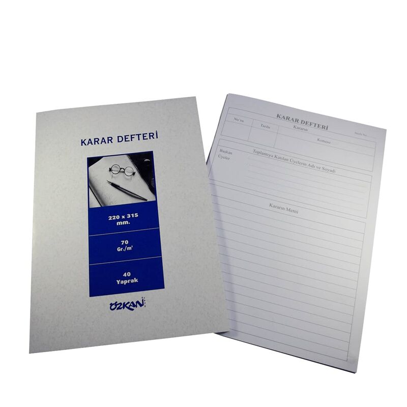 Özkan Karar Defteri Karton Kapak 40 Yaprak G0535