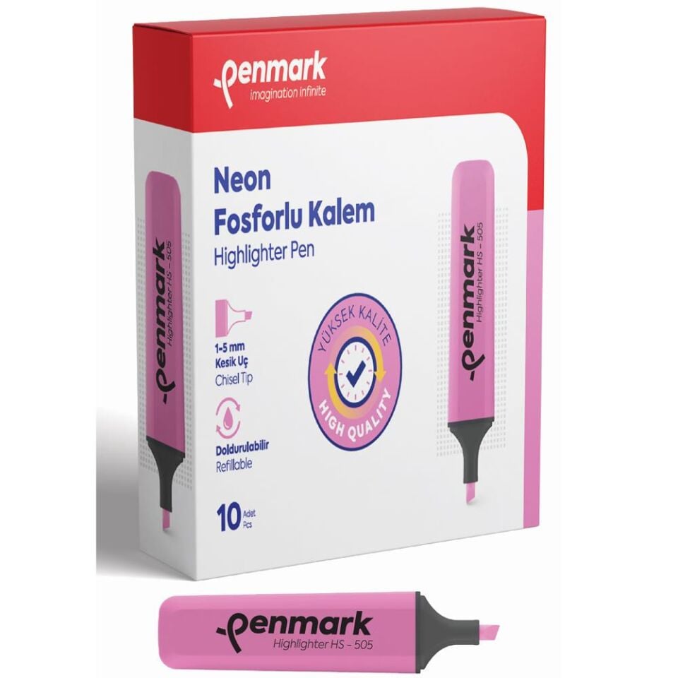 Penmark Neon Fosforlu Kalem Pembe Hs-505-04