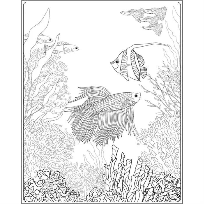 Artdeco Desenli Tuvaller Deniz Altı 40x50 Cm Resif Lv-y-100-p40.13