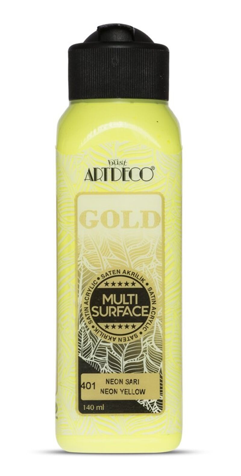 Artdeco Gold Multi-surface Neon Akrilik Boya 140ml Neon Sarı 401 Lv-y-g70r-401