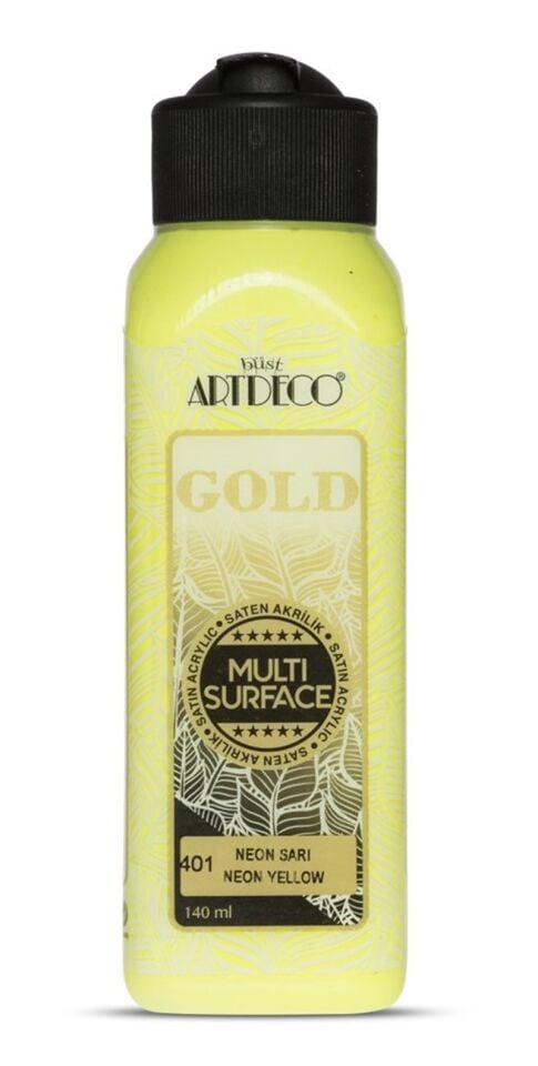 Artdeco Gold Multi-surface Neon Akrilik Boya 140ml Neon Sarı 401 Lv-y-g70r-401