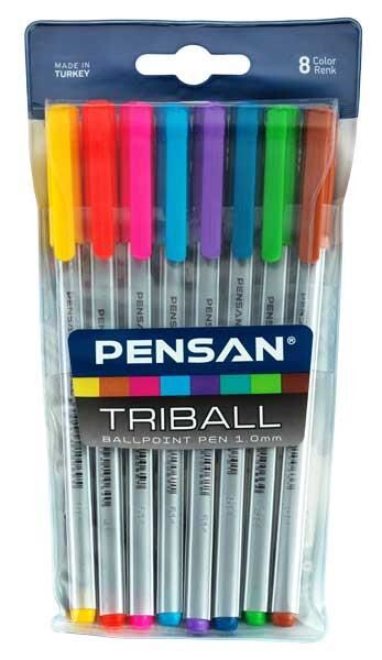 Pensan Tükenmez Kalem 1,0 Mm 8'li Triball Renkli Pe01003tkrk08
