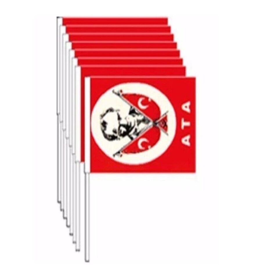 Vatan Kağıt Bayrak Sopalı Atalı Büyük Vt804