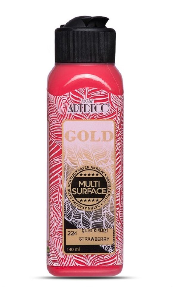 Artdeco Gold Multi-surface Akrilik Boya 140ml Çilek Kırmızı 224 Lv-y-g70r-224