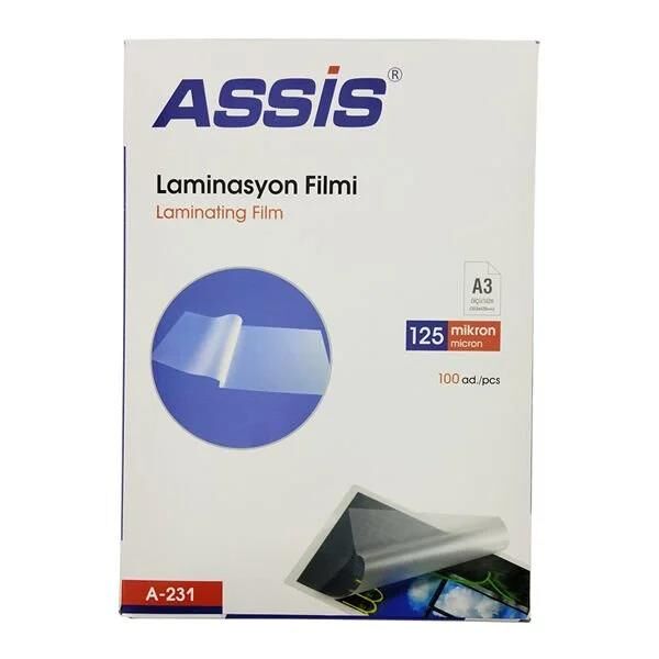 Assis Laminasyon Filmi A3 125 Mic (303 * 462 ) Mm 100 Lü 231