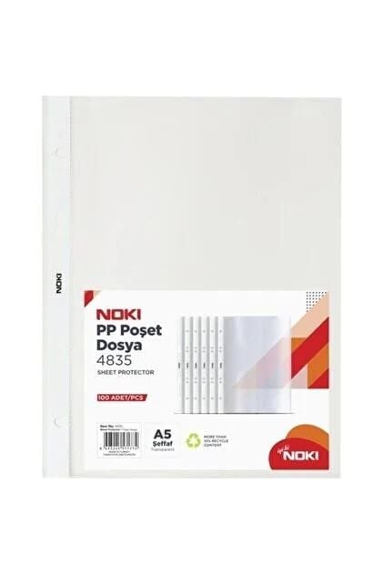 Noki Poşet Dosya 100'lü A5 Şeffaf 4835