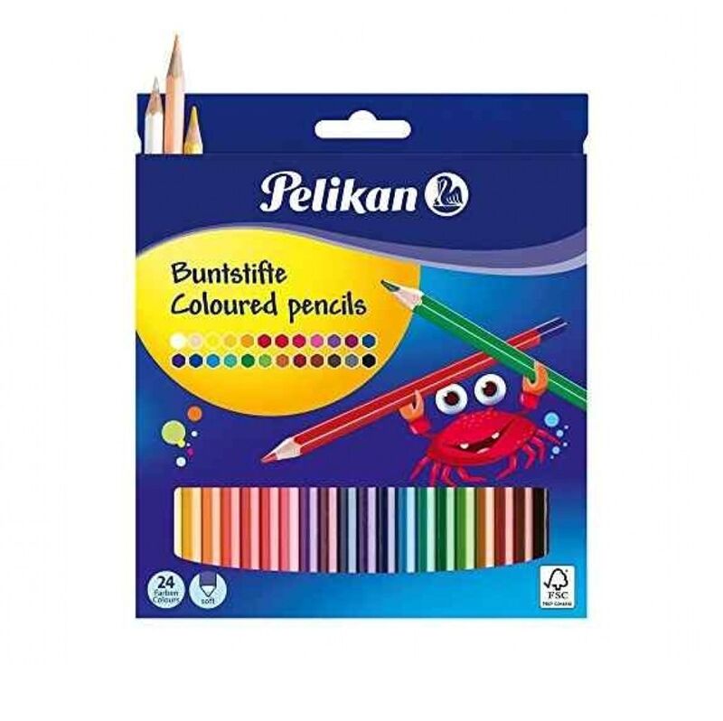 Pelikan Üçgen Kuru Boya Kalemi 24lü Kutu P-700122