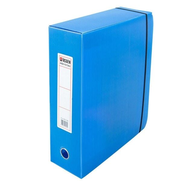 Üçgen Proje Kutusu 29x36x10 Cm Plastik Lastikli Mavi