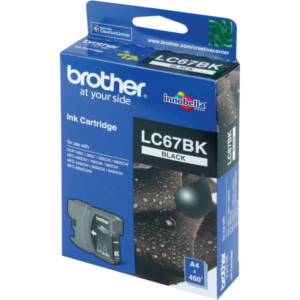 Brother Lc-67bk Black Siyah 450 Sayfa Kartuş Dcp-185-385 Mfc-490-615-790-795-990-5490-5890-6490-6890