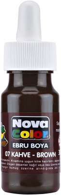 Nova Color Ebru Boya 30ml Damlalıklı Kahverengi Nc-246