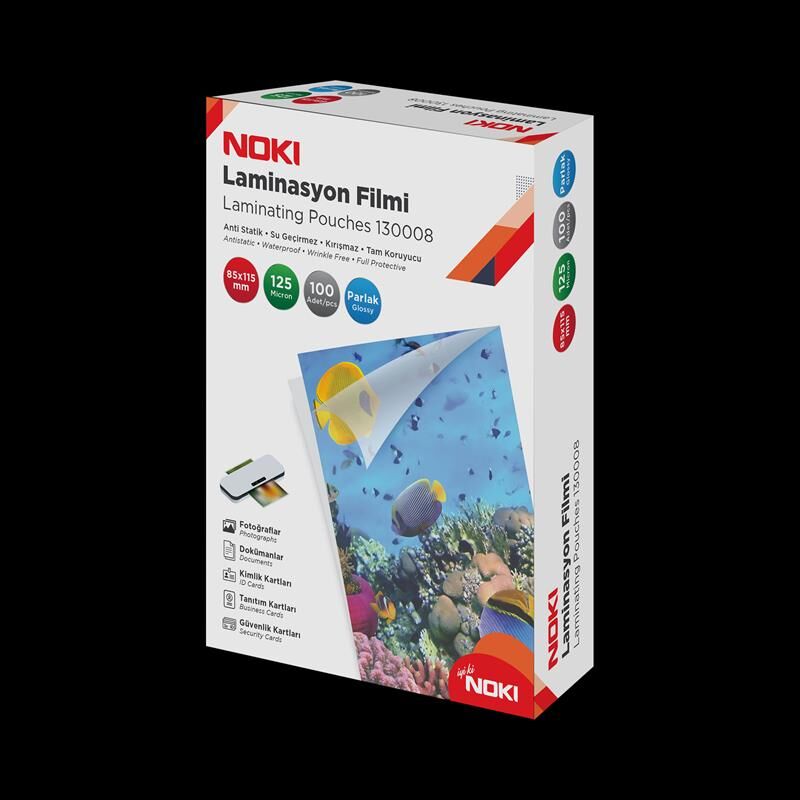 Noki Laminasyon Filmi 85x115mm 125 Mic. Parlak 100'lü 130008