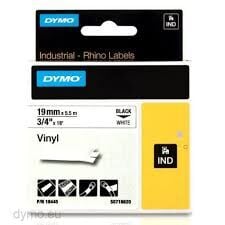 Dymo 18445 Rhinopro Renkli Vinil 19mmx5,5m Beyaz-siyah
