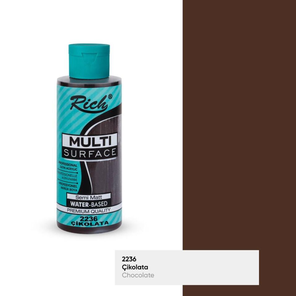 Rich Multi Surface Akrilik Boya 120 Cc Çikolata Mls-120-2236
