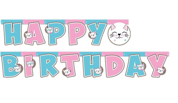 Balonevi Banner 2,10 Mt Happy Birthday Miss Cat Bmp1520tmc4280