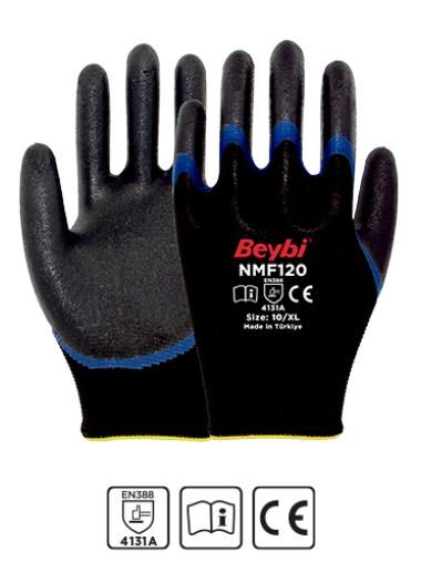 Beybi Cnmf600d 9 Beden 12li Kesilmeye Dayanıklı Mikro Köpük 3-4 Nitril Kaplı Eldiven