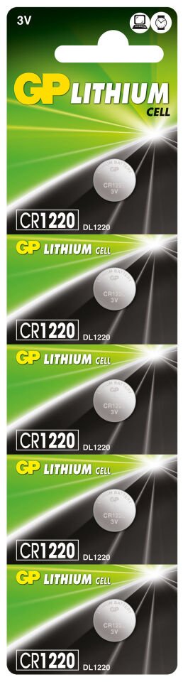 Gp Cr1220-c5 3v Lityum Düğme Pil 5'li Paket