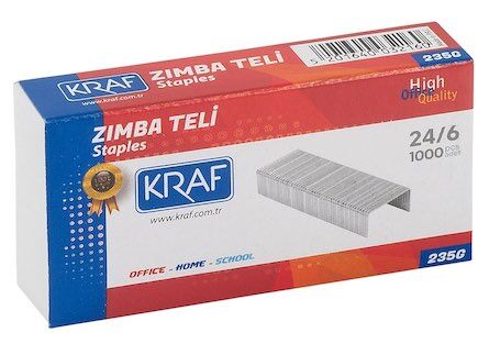Kraf Zımba Teli 24/6 1000'li Beyaz 235g