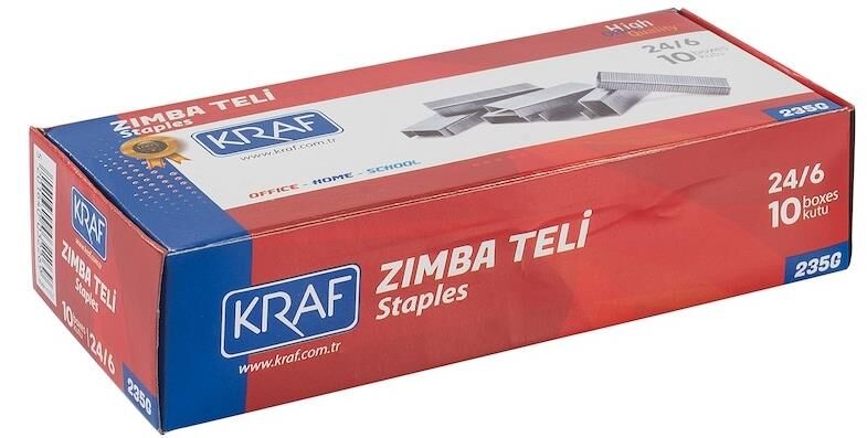 Kraf Zımba Teli 24/6 1000'li Beyaz 235g
