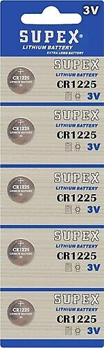 Supex Cr1225-c5 3v Lityum Düğme Pil 5'li Paket