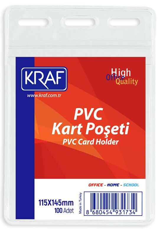 Kraf Kart Poşeti Pvc 115x145 Mm 100'lü 31734
