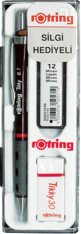 Rotring Versatil Kalem + Min Silgi Hediyeli 0.7 Mm Bordo Kk07-07-b