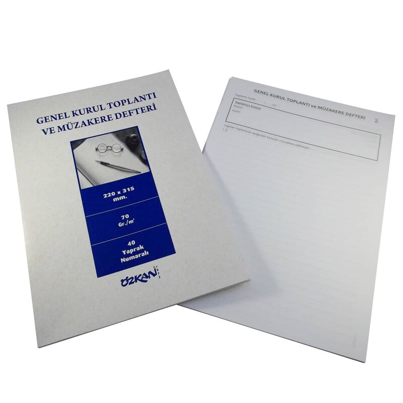 Özkan Genel Kurul Top. Ve Müz. Defteri 40 Yaprak G2232
