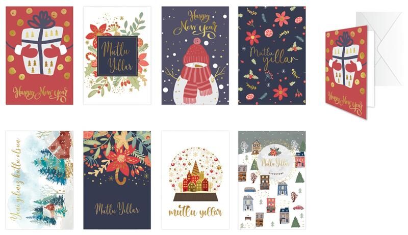 Keskin Color Tebrik Kartı Yılbaşı Yaldızlı Zarflı No:2 Tekli 900211-99