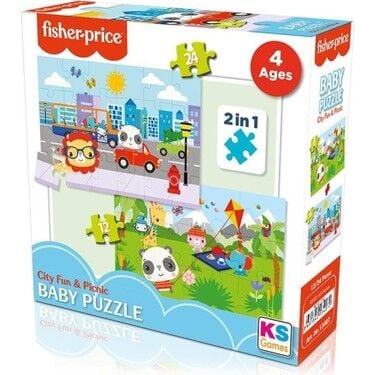 Ks Games Baby Puzzle City Fun & Picnic 2in1 - 12/24 13407