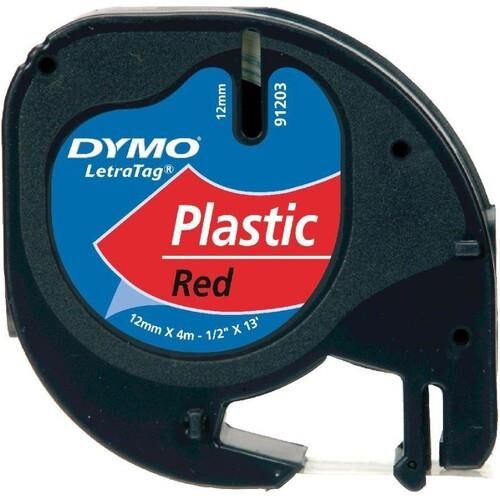 Dymo Letratag Plastik Şerit ( 12mm X4 Mt ) Kırmızı (59424) Dy-0721630
