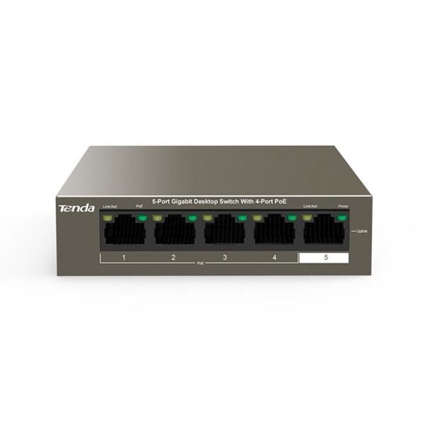 Tenda Teg1105p-4-63w 5 Port 4 Port Poe+ 10-100-1000 Switch Çelik Kasa Rack Mount