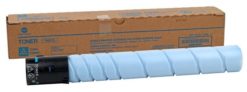 Konica Minolta Tn-221c Cyan Mavi Orjinal Fotokopi Toneri Bizhup C227-287-367 21.000 Sayfa