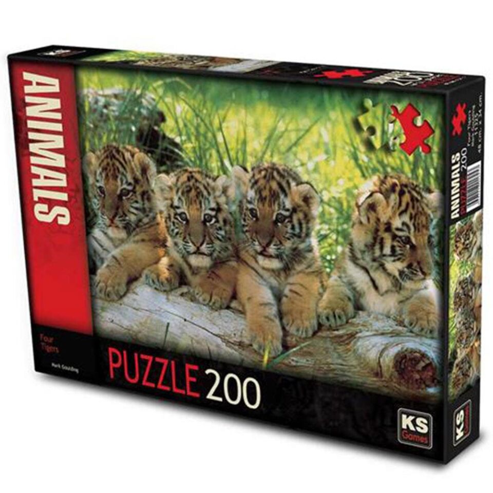Ks Games Puzzle 200 Parça Four Tigers Puzzle 11325