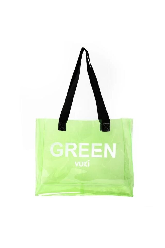 Vuki Şeffaf Yeşil El Ve Plaj Çantası Vk-00103-7