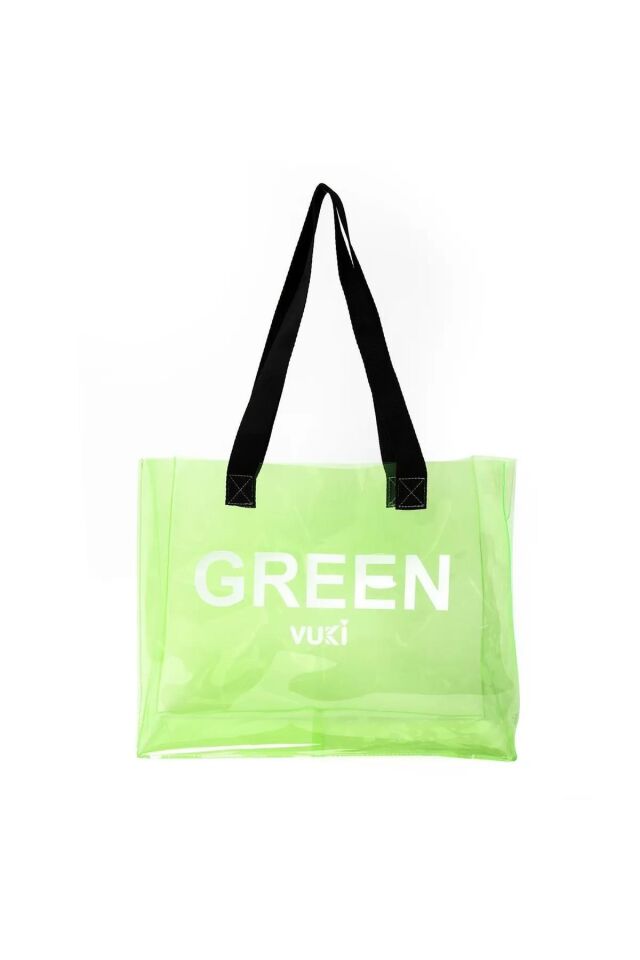 Vuki Şeffaf Yeşil El Ve Plaj Çantası Vk-00103-7