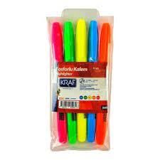 Kraf Fosforlu Kalem Tipi 5'li Set 340