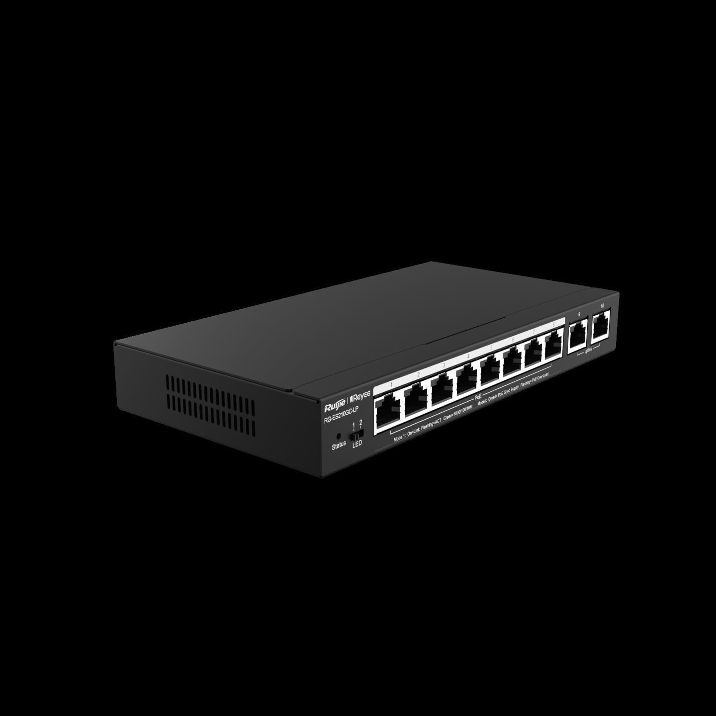 Ruijie-reyee Rg-es210gc-lp 8 Port Poe+ 10-100-1000 + 2 Port 10-100-1000 Uplink Yönetilebilir Switch