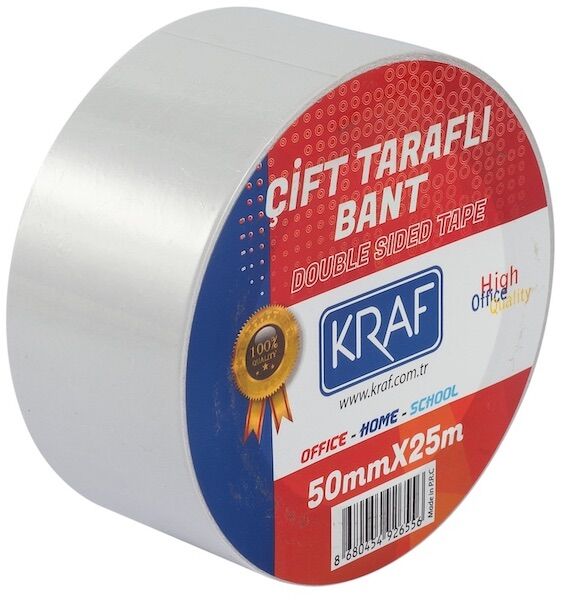 Kraf Çift Taraflı Bant 50 Mm 25 Mt Şeffaf 2550g