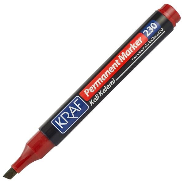 Kraf Permanent Markör Kesik Uc Kırmızı 230
